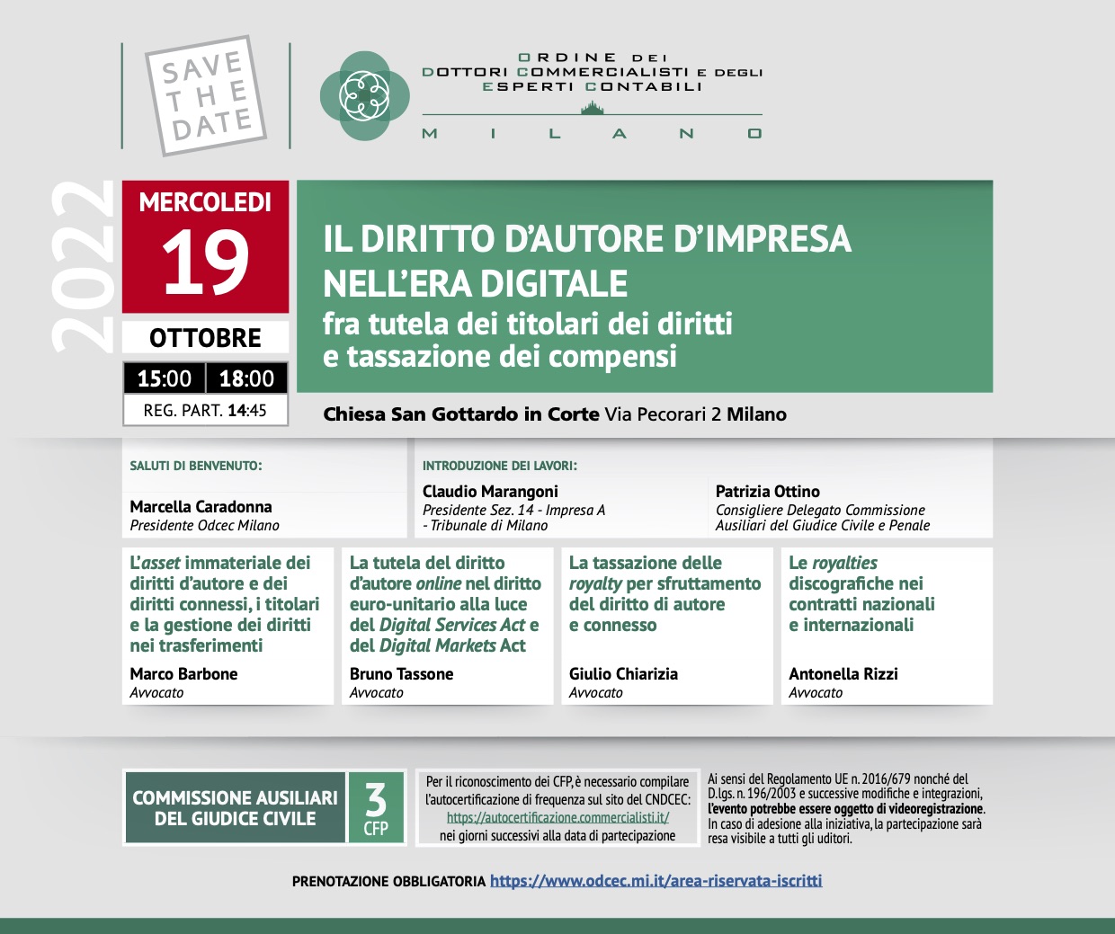 L’avv. Giulio Chiarizia relatore al convegno “Il diritto d’autore d’impresa nell’era digitale”